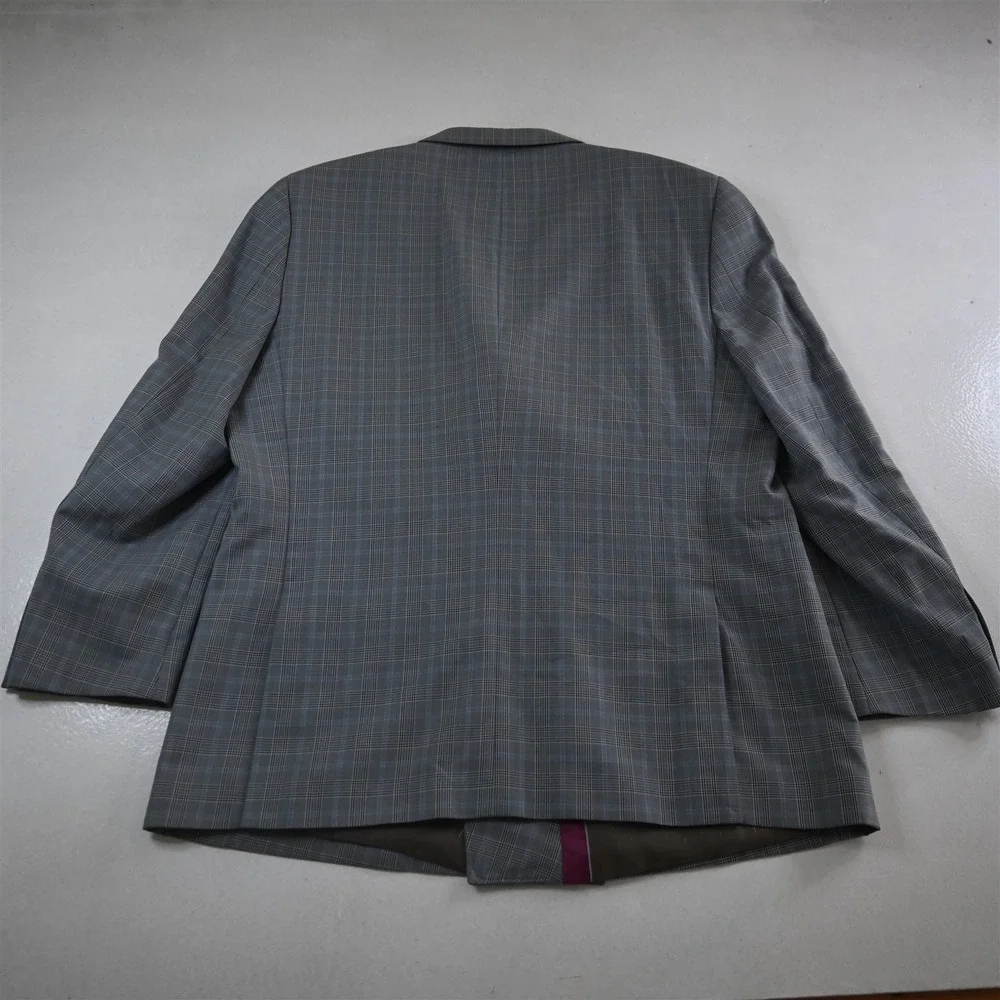 Lineage 46R 40x32 Gray Plaid Double Breasted Mens Jacket‎ Pants Suit